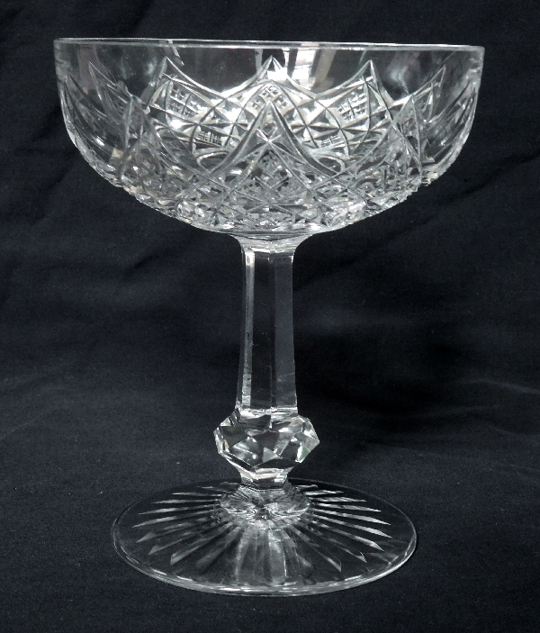 Detail — Baccarat crystal champagne glass or sherbet, Colbert pattern