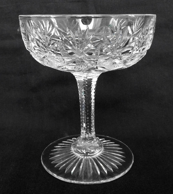 Detail — St Louis crystal champagne glass, Gavarni pattern