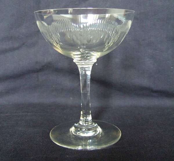 Detail — Baccarat crystal champagne glass, Molière pattern