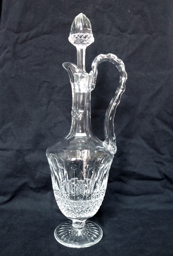 Detail — St Louis crystal ewer / wine decanter, Tommy pattern - signed