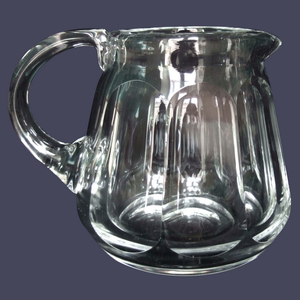 Pichet / broc à eau en cristal taillé de Baccarat, modèle Talleyrand (dérivé d'Harcourt), signé