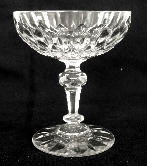 Detail — Baccarat crystal champagne glass, Nimes pattern (Juvisy variant)
