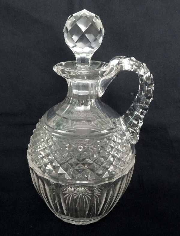Detail — St. Louis crystal whisky bottle, Trianon pattern