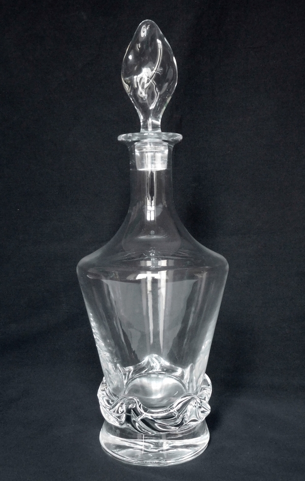 Detail — Daum crystal wine decanter, Sorcy pattern - signed