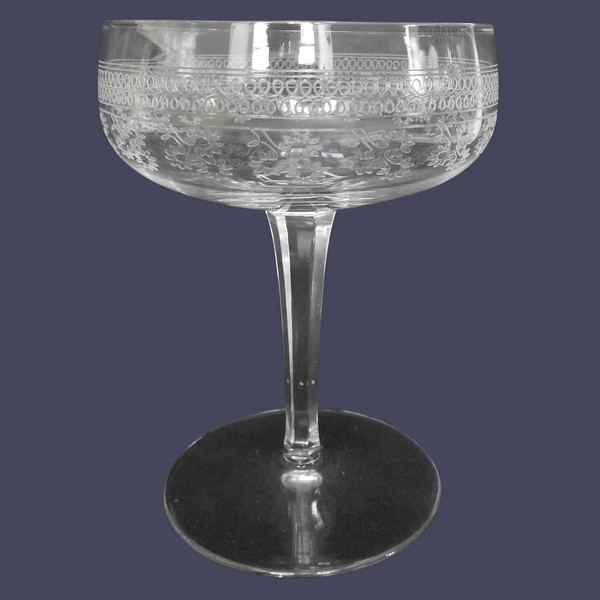 Baccarat cristal champagne glass, Pompadour pattern