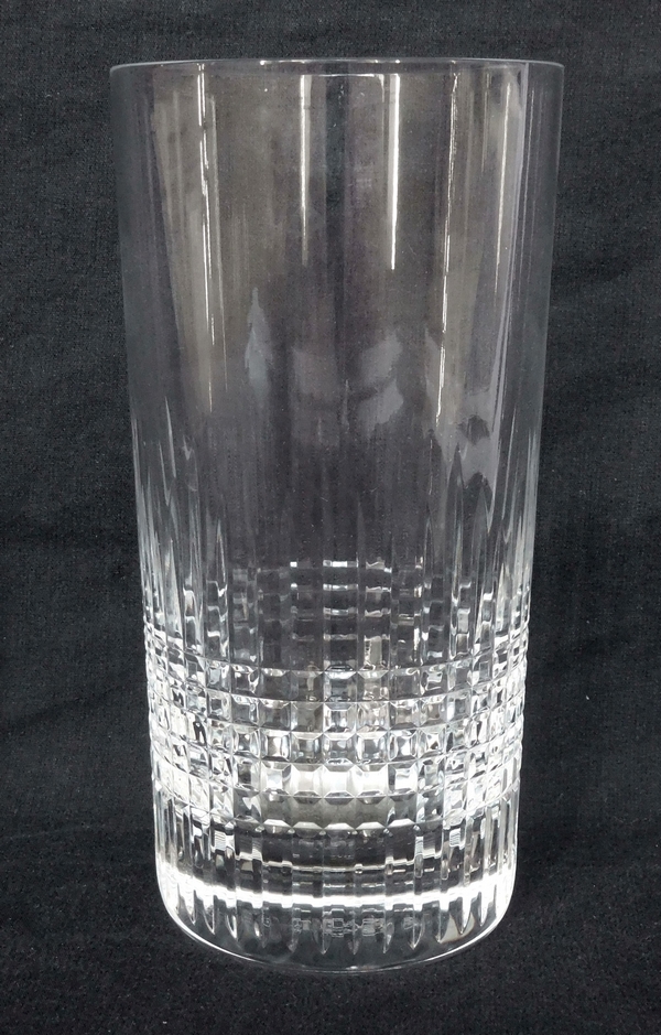 Detail — Baccarat crystal tall orange juice glass, Nancy pattern - signed