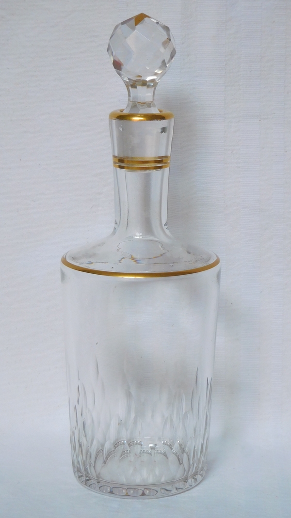 Detail — Baccarat crystal liquor decanter, Richelieu pattern enhanced with fine gold