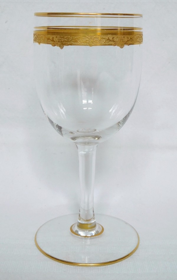 Detail — St Louis crystal water glass, Roty pattern - 15.7cm