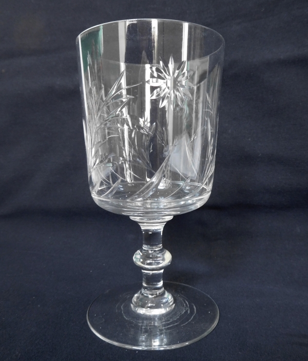 Detail — Baccarat crystal water glass, cut crystal, daisies pattern - 13.5cm
