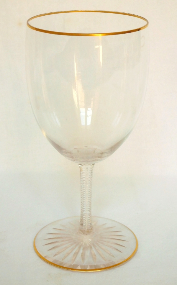 Detail — Baccarat crystal wine glass, F shape, cut crystal enhanced with fine gold - 12.7cm