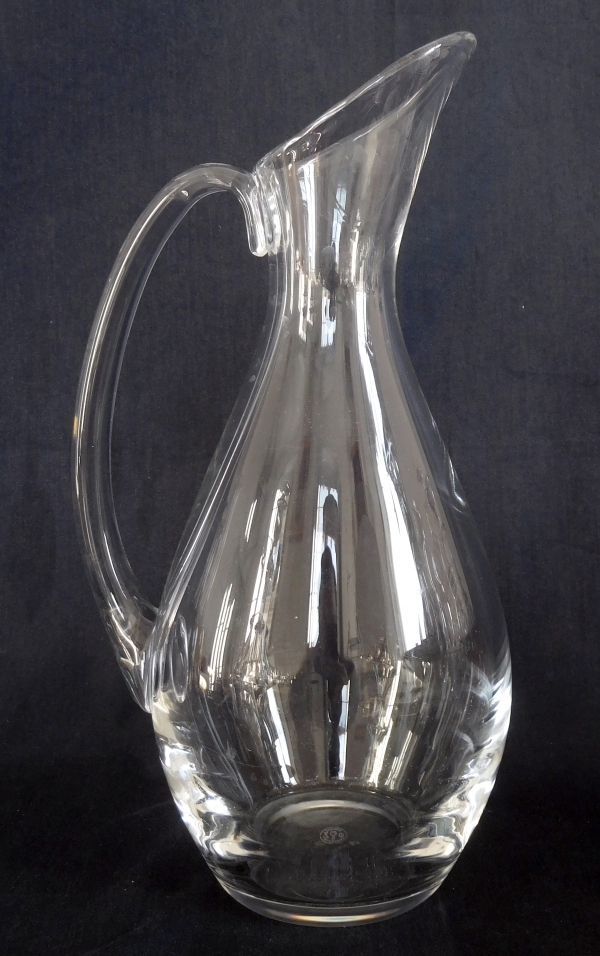 Detail — Baccarat crystal water pitcher, Dom Perignon pattern - signed