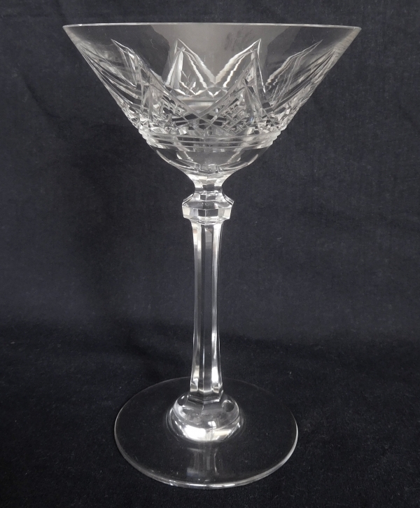 Detail — Baccarat crystal champagne glass, Louvois pattern - signed