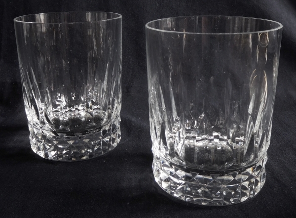 Detail — Baccarat crystal whiskey glass / tumbler - Piccadilly pattern - signé