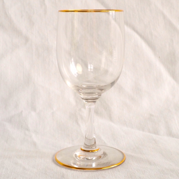 Detail — Baccarat crystal port glass, Perfection pattern enhanced with fine gold.