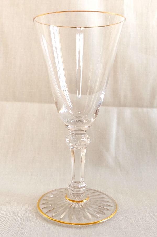 Detail — Baccarat crystal port glass / white wine glass - shape 8469 enhanced with fine gold - 12.3cm