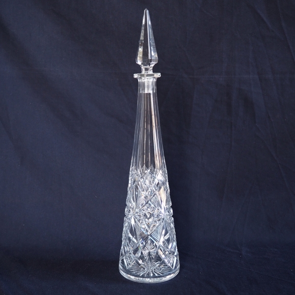 Detail — Tall Baccarat crystal wine decanter, Lagny pattern