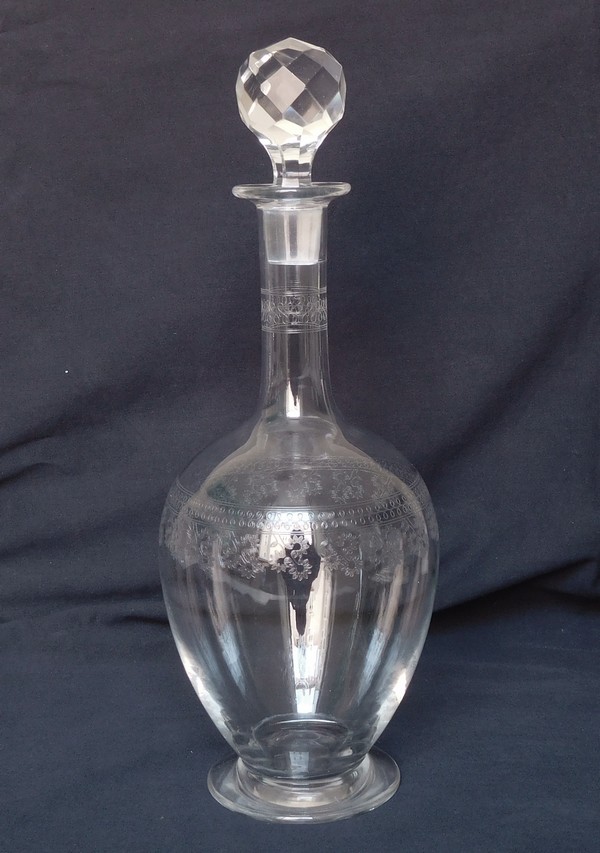 Detail — Baccarat crystal wine decanter, Pompadour pattern