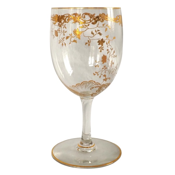 Verre à eau en cristal de Baccarat, modèle Louis XV Gold doré à l'or fin - 17,3cm