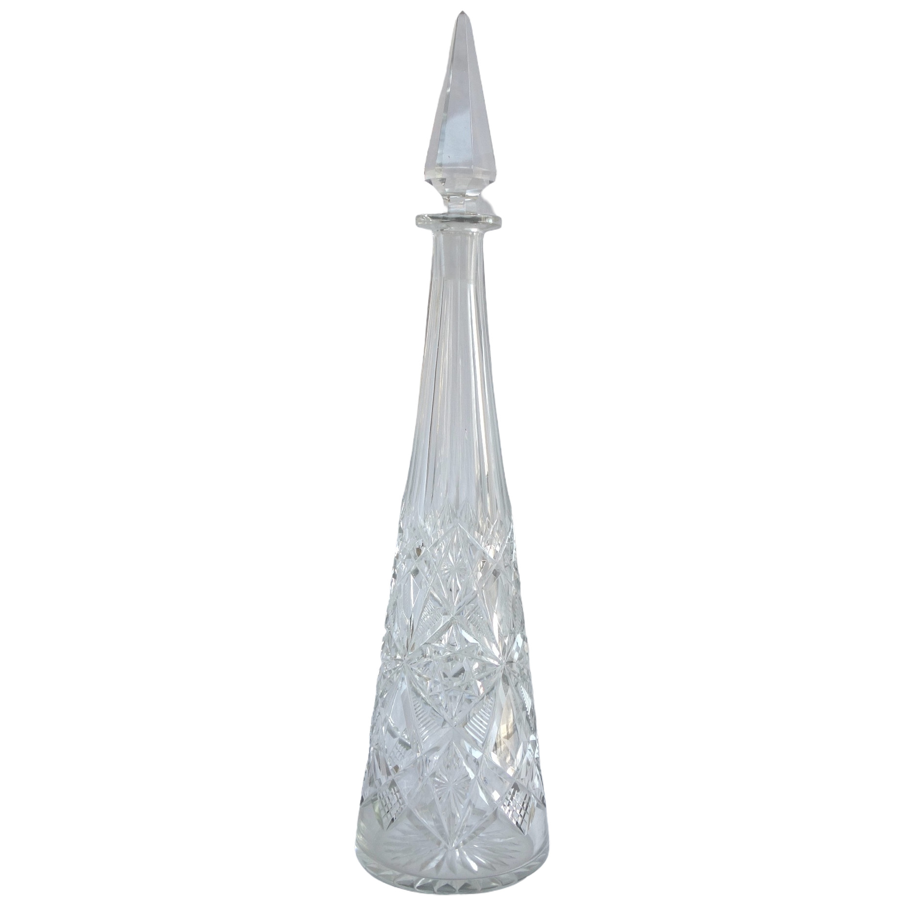 Carafe à vin du Rhin en cristal de Baccarat taillé, modèle Lagny - 42cm