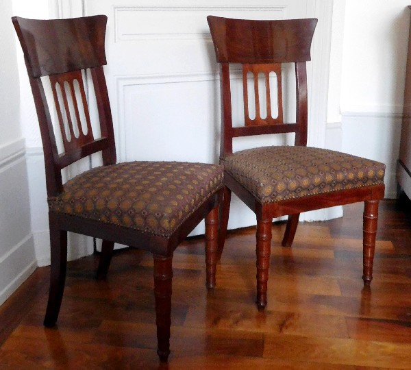 Detail — Pair of Empire mahogany chairs attributed to Jacob Desmalter