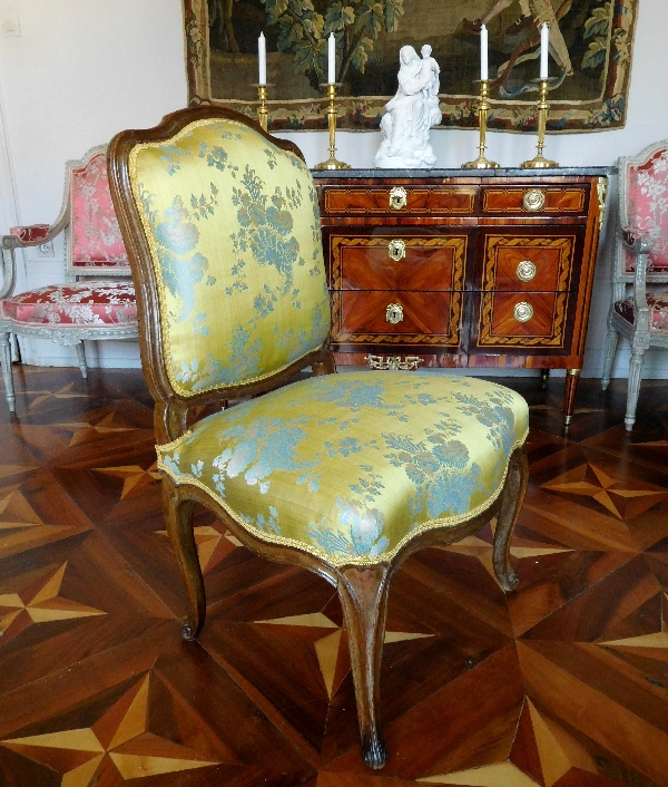 Detail — Louis XV chair stamped Cresson