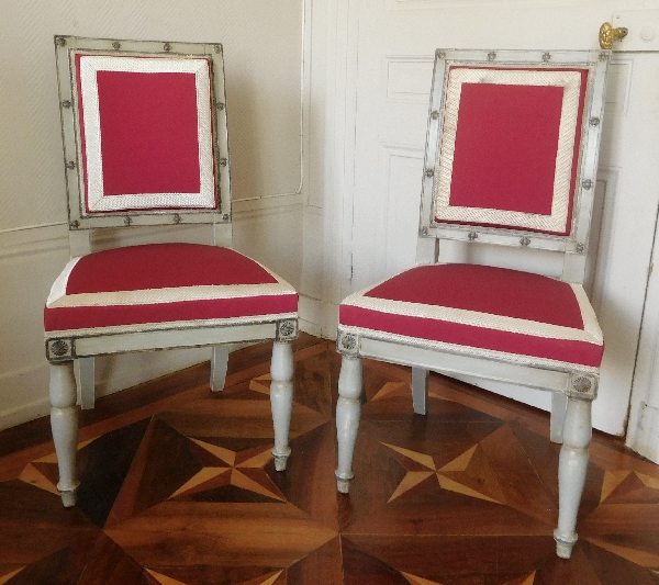 Detail — Pair of Empire chairs stamped Jacob Desmalter, Chateau de Fontainebleau