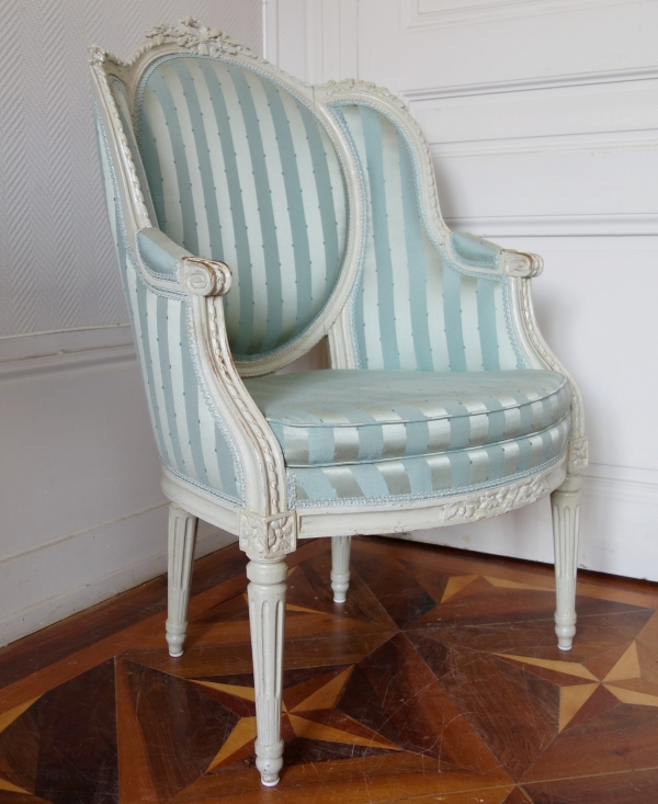 Detail — Louis XVI working armchair in the taste of Jean-Baptiste Sene, 18th century