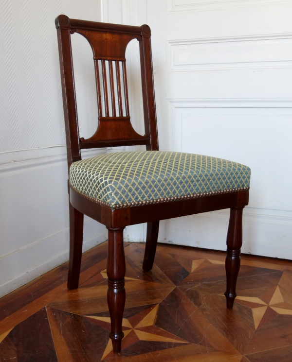Détail — Chaise par Jacob pour Louis Philippe au Chateau de Bizy - marque au feu et au pochoir