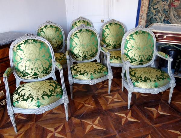 Détail — Pierre Brizard : série de 6 fauteuils à châssis d'époque Louis XVI - estampille