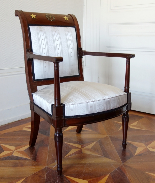 Detail — Late 18th century mahogany desk armchair attributed to Georges Jacob