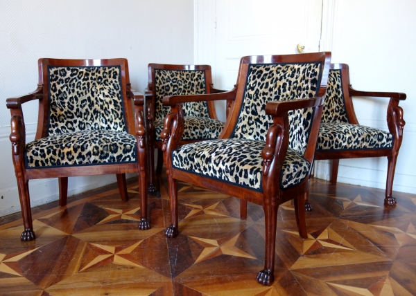 Detail — Jacob Freres : 4 Empire mahogany armchairs, early 19th century circa 1803 - 1805