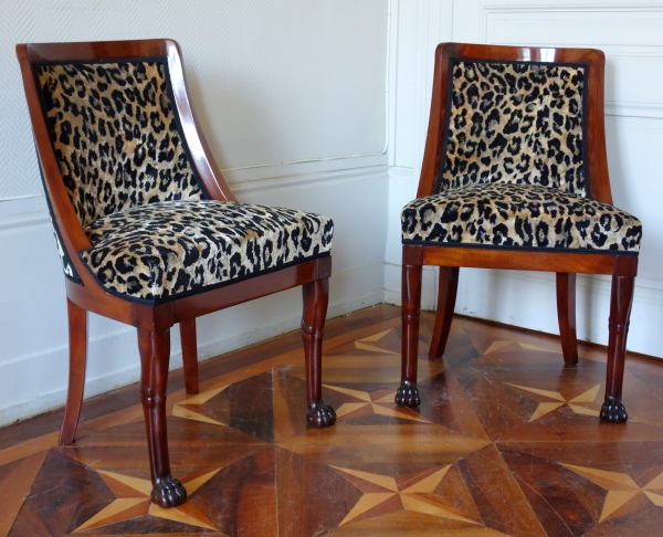 Detail — Jacob Freres : pair of Empire mahogany chairs, early 19th century circa 1803 - 1805