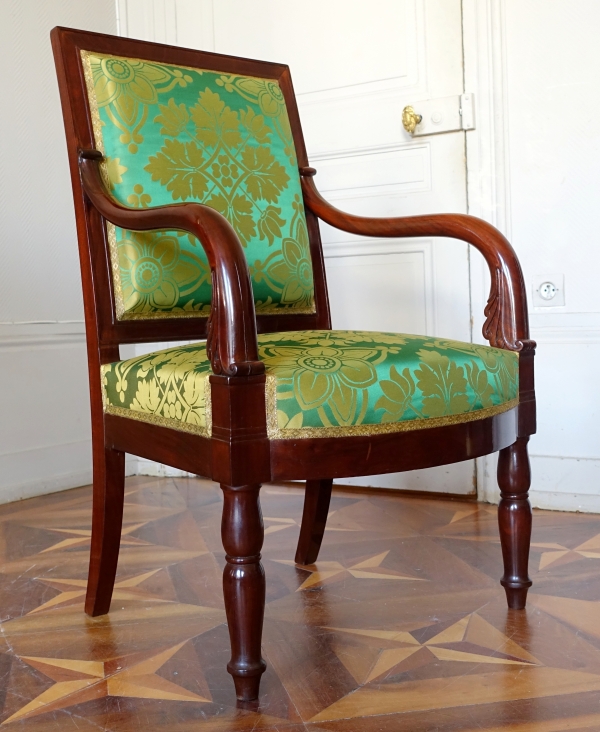 Detail — Jacob : Empire mahogany armchair - Chateau d'Eu - stamped