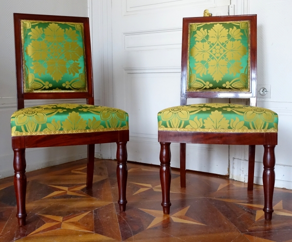 Detail — Jacob : pair of Empire mahogany chairs - Chateau d'Eu - stamped
