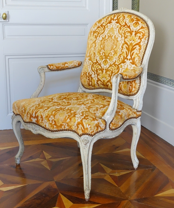 Detail — Louis XV lacquered armchair, mid 18th century