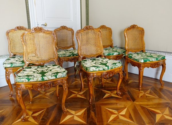 Detail — Set of 6 Louis XV cane chairs, mid 18th century circa 1750