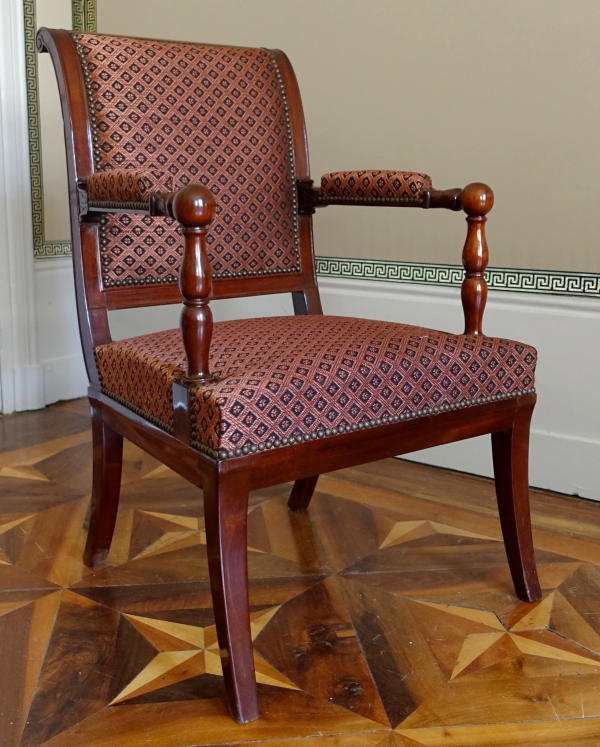 Detail — Empire mahogany armchair stamped Jacob Desmalter, early 19th century circa 1810