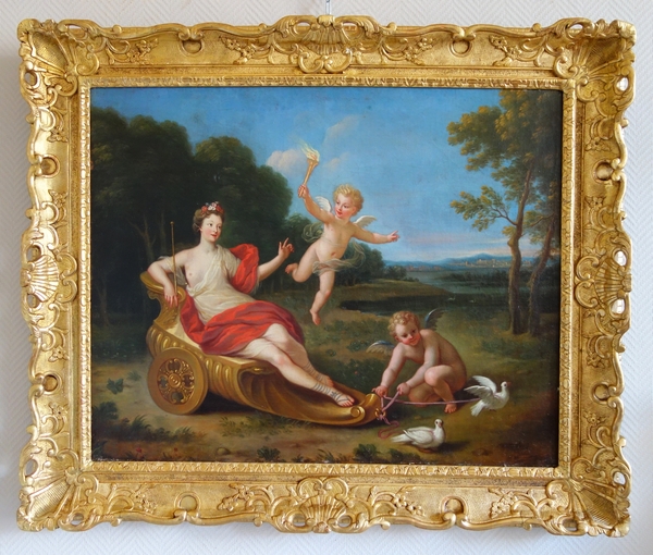 Detail — Early 18th century French school, Venus' Chariot, mythological painting : 81cm x 65cm