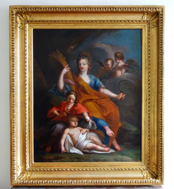 Detail — 18th century French School : large oil on canvas picturing Ceres - allegory of summer - 115cm x 133cm