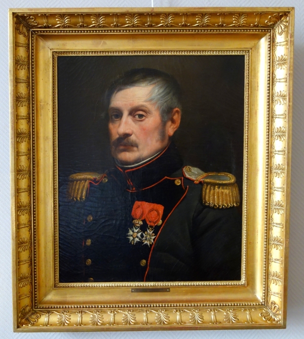 Détail — Portrait d'un Officier de l'Empire, Lieutenant Colonel du Génie, HST 54cm x 65cm