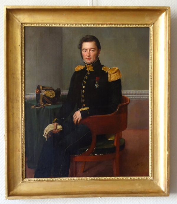 Detail — Francois Edouard Picot : portrait of an officer in 1828 - oil on canvas - 80cm x 69cm