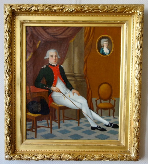 Détail — Ecole française du XVIIIe siècle, portrait de Joseph Melchior Marquis de Lestang-Parade