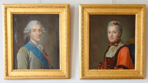 Detail — 18th century French school : pair of portrait of dauphins of France - Roslin's workshop circa 1770