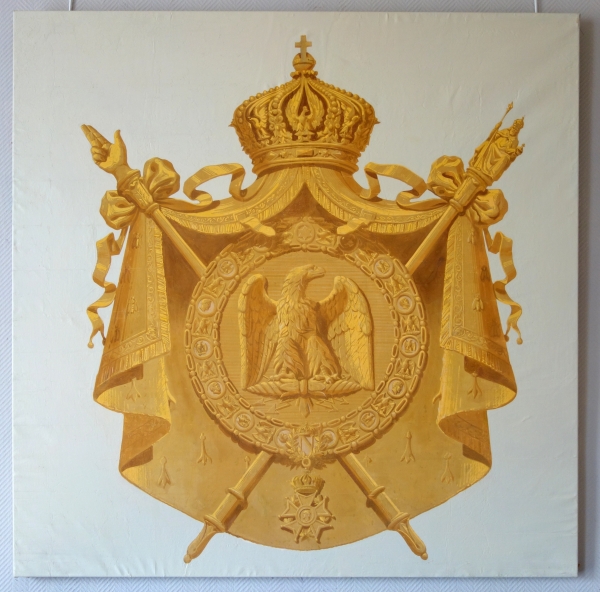 Detail — Imperial palace decoration : Napoleon III coat of arms, oil on canvas - 151cm x 151cm
