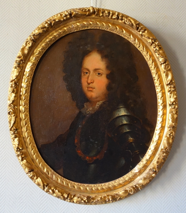 Detail — Late 17th century French school, portrait of an officer, Louis XIV period