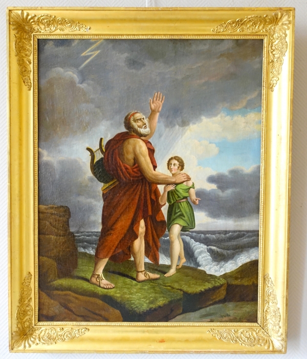 Détail — Ecole française du XIXe siècle, Homère d'après François Gérard, scène mythologique