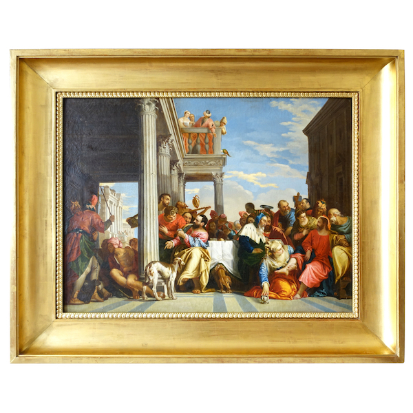 Le festin chez Simon le Pharisien d'après Veronese, école française début XIXe - huile sur toile 109cm x 135cm