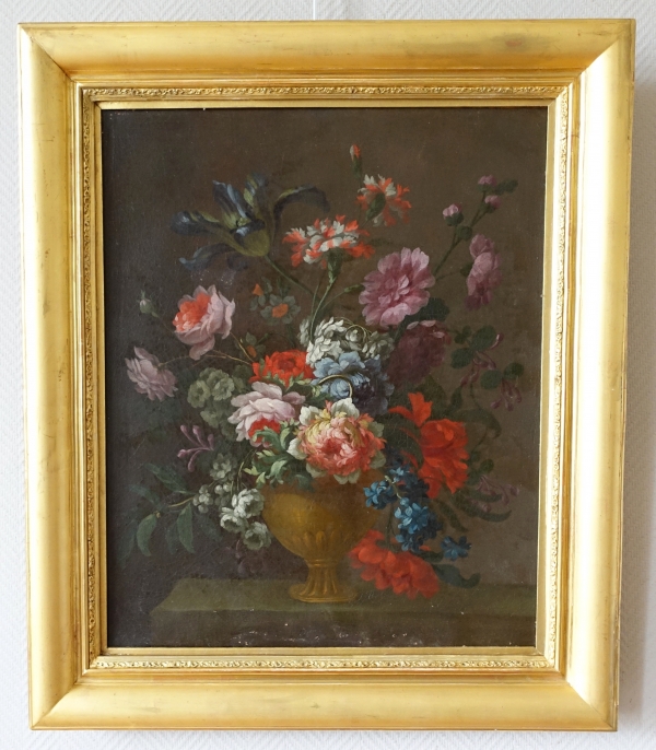 Detail — Early 19th century French school circa 1800 : flowers in a vase - 80.2cm x 67.7cm