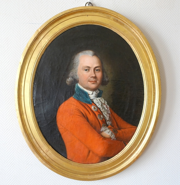 Detail — 18th century French school, portrait of an aristocrat - Louis XVI period, late 18th century