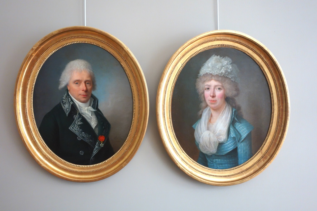 Détail — Jean-François Bellier : paire de portraits, sa sœur Philippine et son mari Edme Bochet vers 1800
